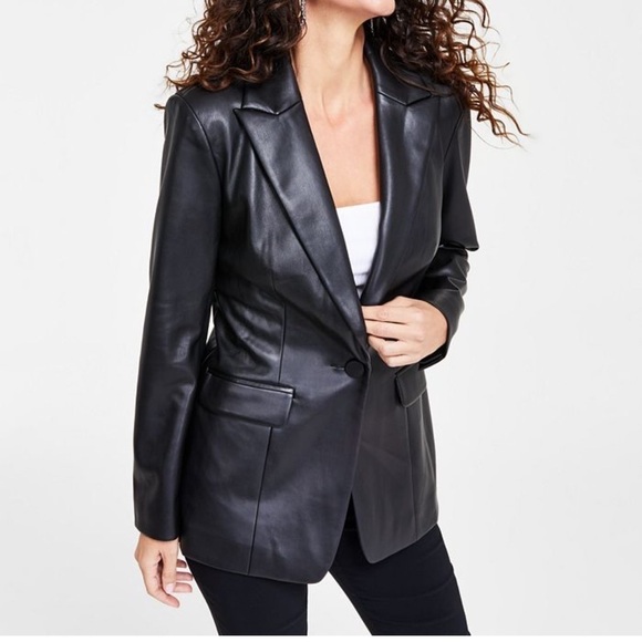 Brook Brothers 100% lamb leather black super soft, one button, size L - Picture 2 of 16